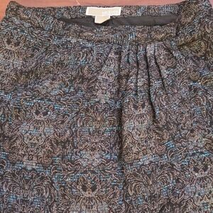 Michael Kors Black and Blue A-Line Skirt